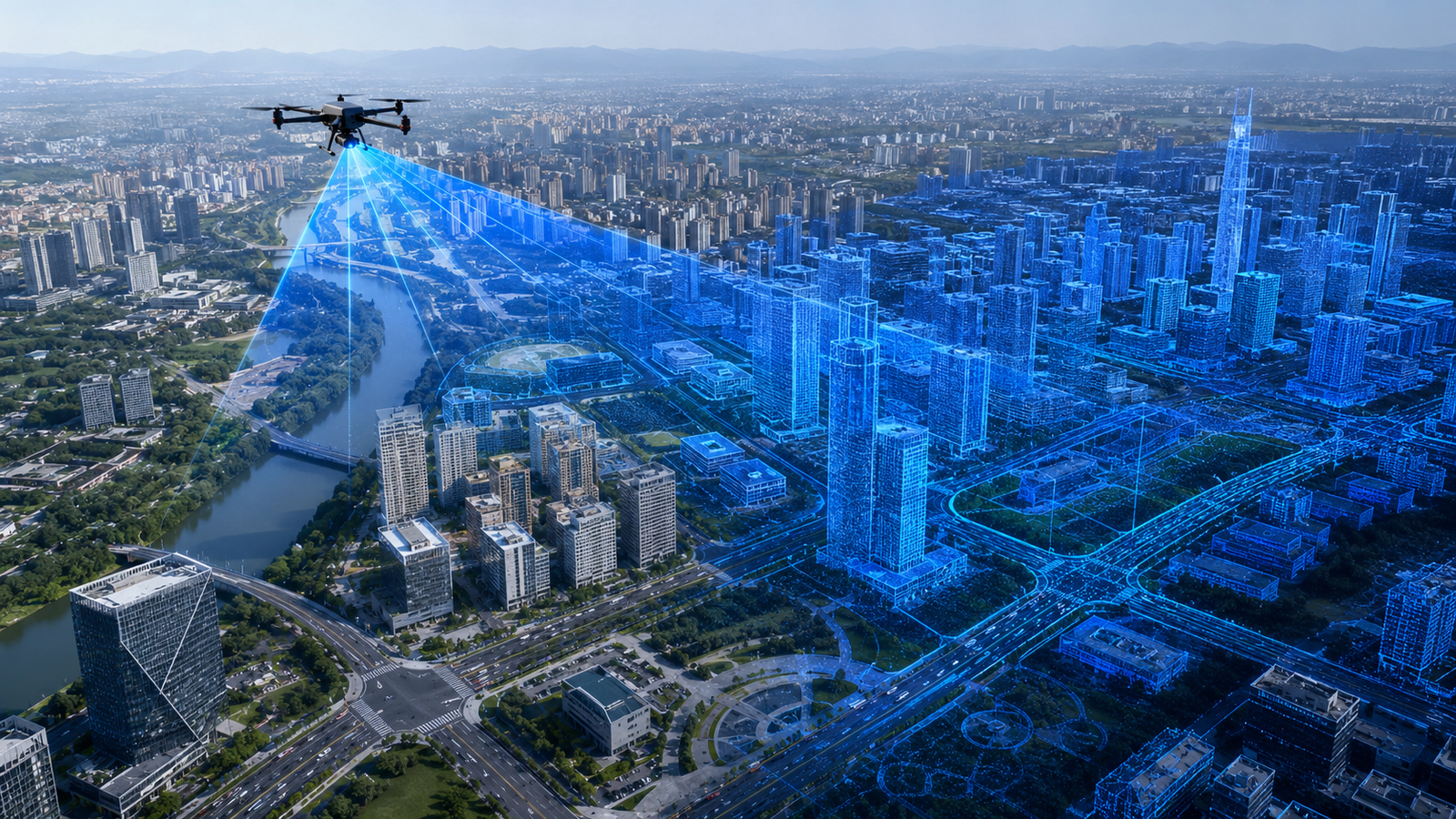Smart city planning with drone LiDAR and 3D digital twin mapping