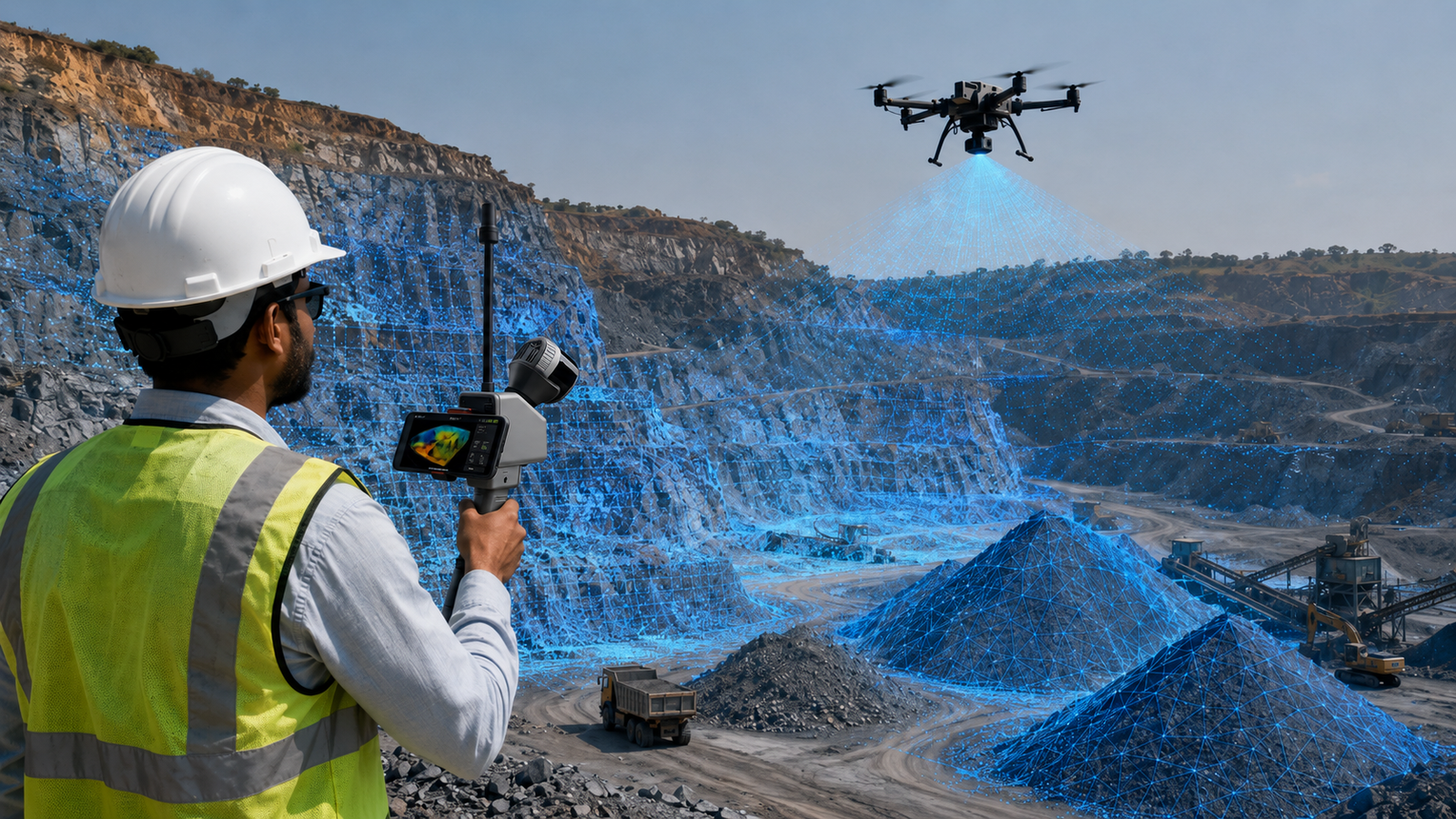Mining and quarry survey using drone LiDAR and SLAM LiDAR